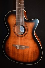 Luna Art Vintage Nylon String Acoustic Electric Guitar - Brand New B-stock