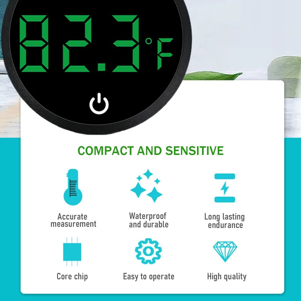 2x Termómetro Digital Acuario LED Pecera Medidor de Temperatura Pantalla Táctil EE. UU. Foto 4 de 4