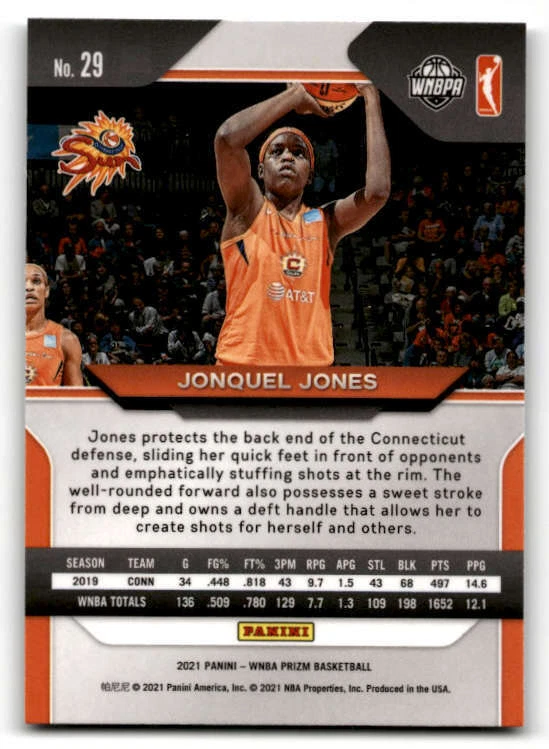 2021 Panini Prizm WNBA #29 Jonquel Jones (ref 208107) - Image 2 of 2