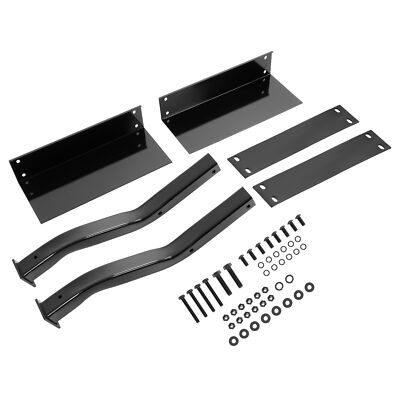 Universal Powder Coated Rear Half Fender Mounting Bracket Steel Black Pair