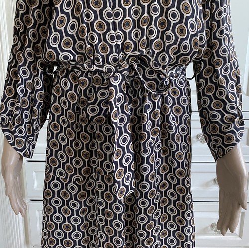 BNWOT - LUISA CERANO multi-col belted elasticated waist Dress UK12 F40 D38 USA8 - 第 2/8 張圖片
