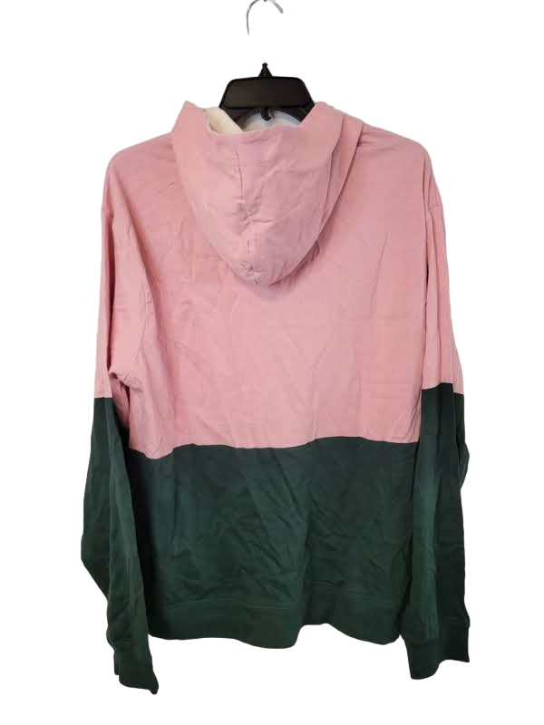 Stussy Pink Green Colorblock Henley Hoodie Athleisure Men's