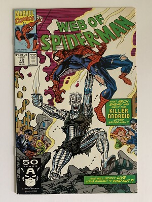 WEB OF SPIDER-MAN #79 9.0 VF/NM 1991 KILLER ANDROID APPEARANCE MARVEL COMICS