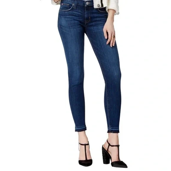 Hudson Womens Krista Crop Released Hem Skinny Jeans Size 26 Blue