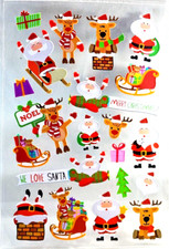 Santa Claus Sledding Chimney Reindeer Sleigh Merry Christmas PC Stickers