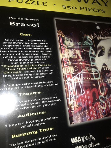 USAopoly Broadway 550 Piece Puzzle in Original Tin Box and in Plastic Wrap R3 - Picture 3 of 3