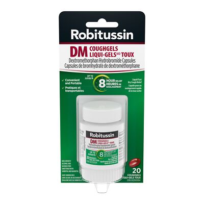 Robitussin DM Coughgels Alcohol Free Liqui-Gels 20 Count