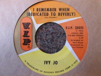 Ivy Jo Hunter - I Remember When (Dedicated To Beverly) / Sorry Is A Sorry Word /
