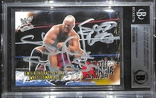 Savio Vega Stone Cold Steve Austin Signed 2001 Fleer WWF WM Card #92 BAS COA WWE