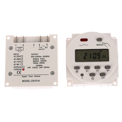 1Pc 12V 24V 110V 220V CN101A Digital LCD Power Timer Programmable Time Switch
