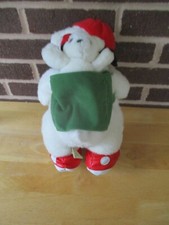 Plush Creations 14" White Bear/ 5" Baby Bear in Carrier Red Tie Shoes, Cap 1992
