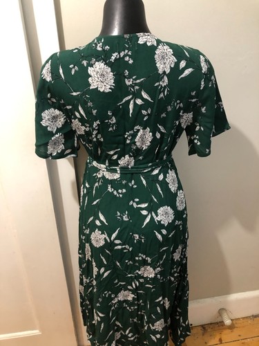 DOTTI Green Floral Tea Dress Sz 8 10 - Picture 4 of 4
