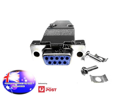 From OZ Quality 1PC DB9 Female Solder Connector With Metal Shell 9 Pin D-Sub +FP - 第 1/6 張圖片
