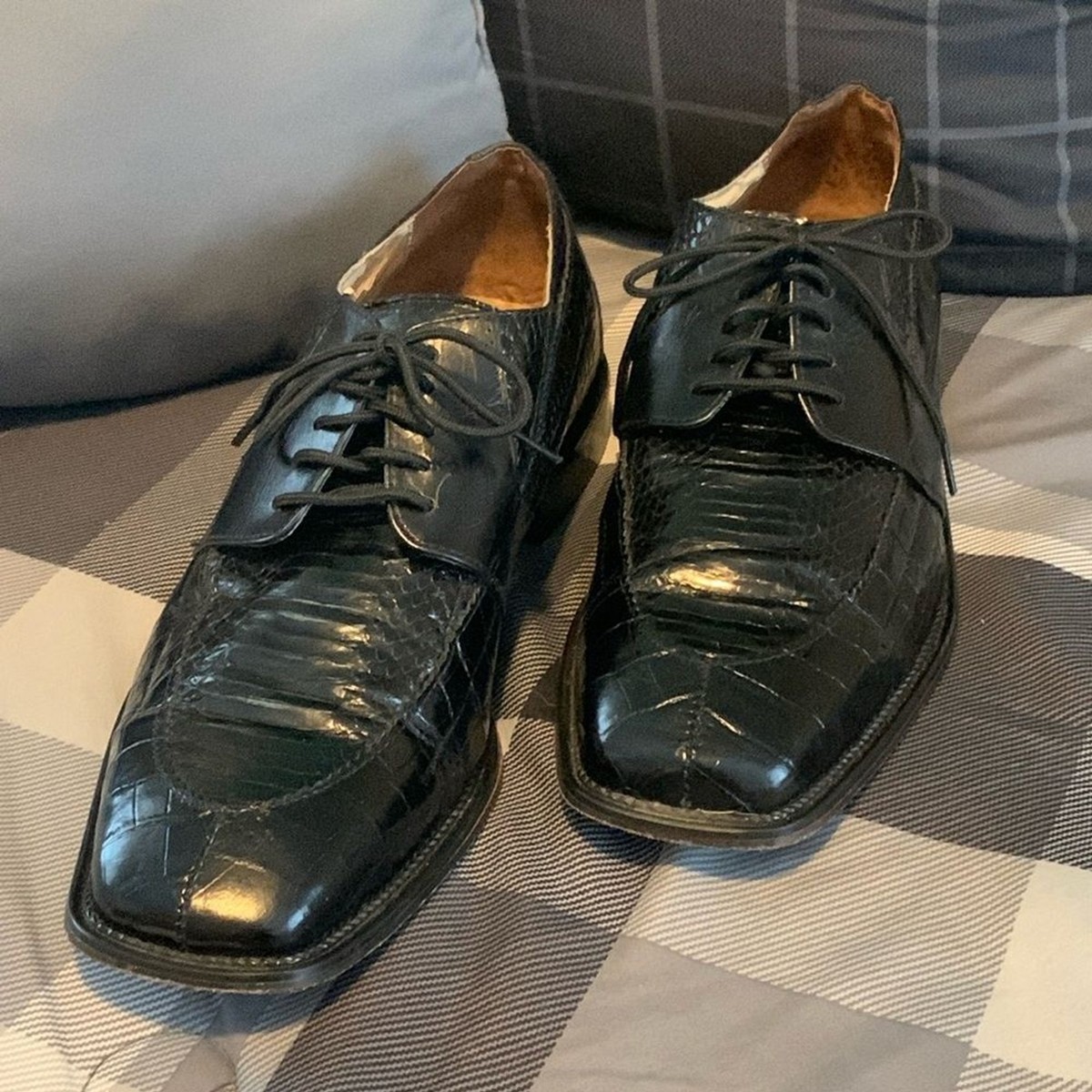 STACY ADAMS Genuine Snake Skin Blk Leather Oxford Stacy Adams Mens Genuine Snakeskin Black | Mercari main image 4