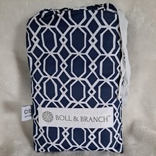Boll Branch Organic Cotton Crib Fitted Sheet - Navy White Geometric