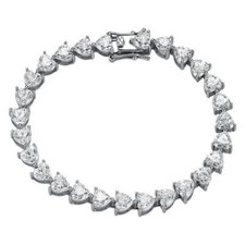 5mm Heart Cut D Color MOISSANITE Tennis Bracelet 925 Sterling Silver PASS TESTER