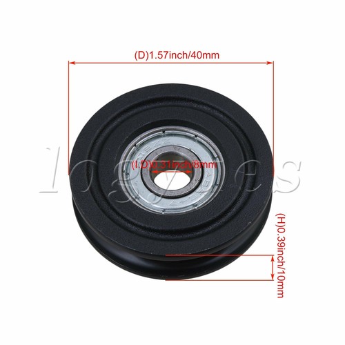 50X U Groove Sealed Ball Bearing 8x40x10mm Wire Rope Track Guide Pulley Bearing - Foto 5 di 5