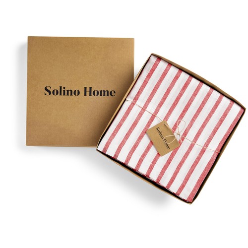 Solino Home Rectangle Linen Tablecloth for Fall, Dining Decor - Madison Stripe - Picture 5 of 15