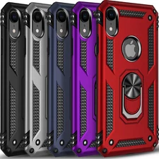 For iPhone XR/XS Max Case Phone Cover Shockproof Kickstand+Tempered Glass Screen