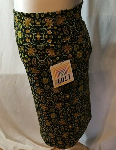 NWT LULAROE CASSIE PRINT SIZE XL FOLDOVER YOGA WAIST STRAIGHT KNEE LENGTH SKIRT - Picture 6 of 9