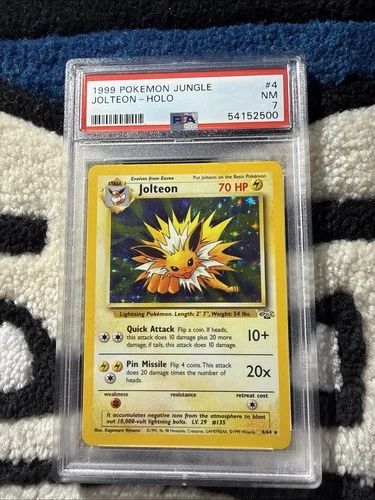 Pokémon Jolteon TCG Jungle 4/64 Holo Unlimited Rare PSA 7