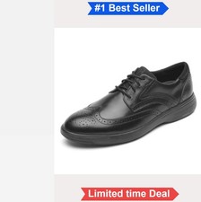 Men's Wingtip Oxford Shoes Genuine Leather Lace Up Casual Comfort Cushioned