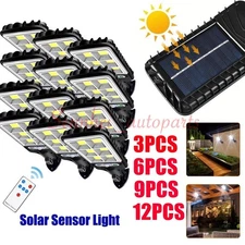 3-12PCS LED Solar Street Light Security Flood Lamp Motion Sensor Outdoor Wall