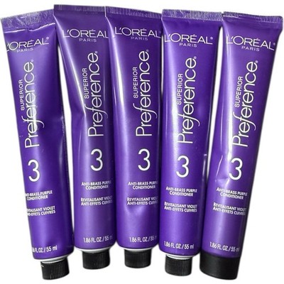 5 Loreal Superior Preference #3 ANTI-BRASS PURPLE Conditioner 1.86oz Color Care