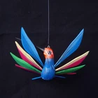 BEAUTIFUL OAXACAN WOOD CARVING HANGING HUMMINGBIRD ALEBRIJE. MEXICAN FOLK ART.