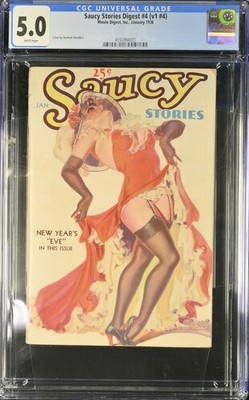 Saucy Stories 1936, January, #4. CGC 5.0. Norman Saunders cover.  Pulp