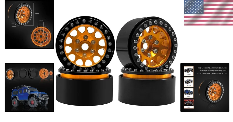 High-Quality 1.9" Beadlock Rims - Perfect for Traxxas & Axial RC Crawlers - Image 2 of 4