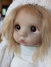 Artist Reborn Doll Rooted Blonde hair Brown glass eyes Handmade USA Weighted