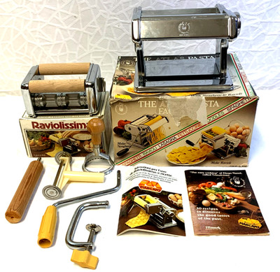 Vintage 1981 Atlas Pasta Factory & Ravioli Maker Marcato Italy #15-4286 w/Boxes