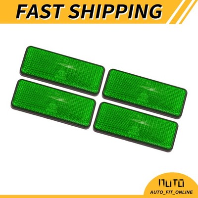 4pcs 87mm Green Universal Rectangular Reflective Warning Reflector Motor