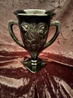 Vintage LE Smith Black Amethyst Trophy Vase with dancing Nymphs