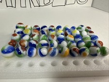 054 Lot Of 50 Vintage Marble King Rainbo Marbles Beach Balls .610-.740