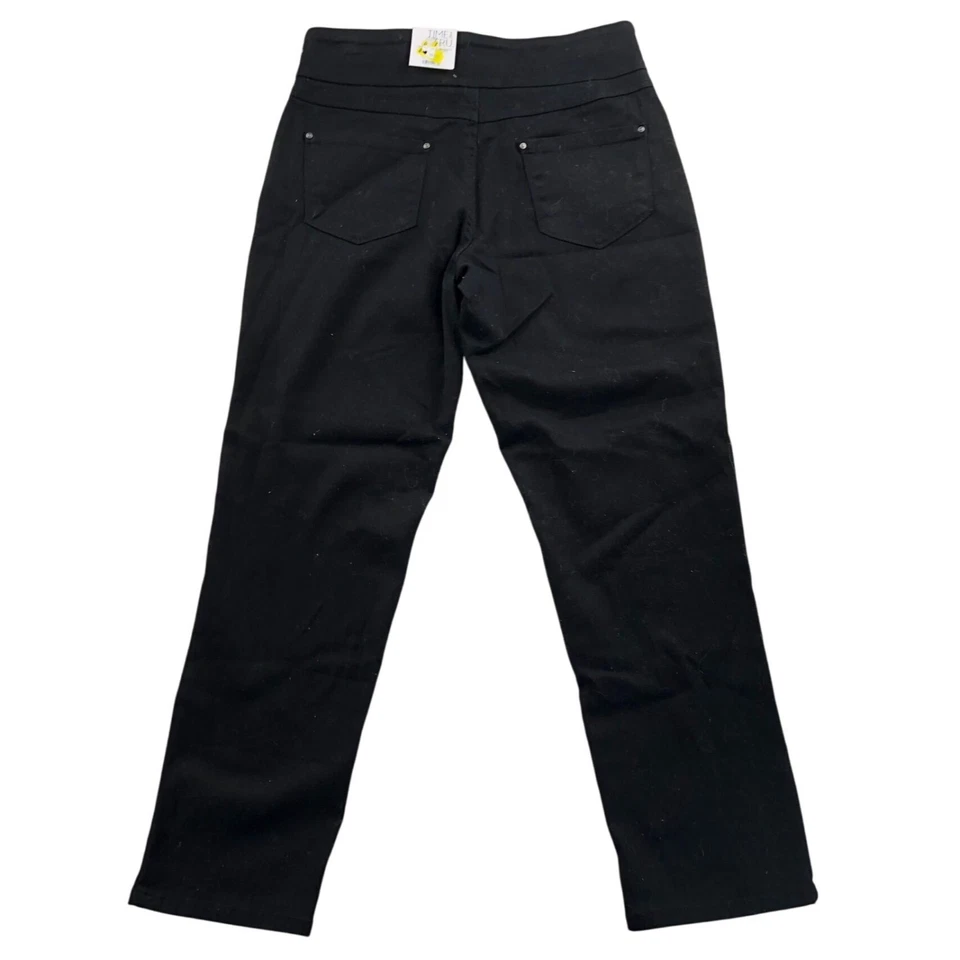 Pantalones para mujer Time And Tru medianos ajustados elásticos negros informales nuevos con etiquetas Foto 2 de 4