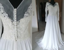 Brautkleid / Standesamtkleid mit Ärmeln - Gr 36
