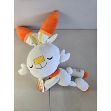 Pokemon Scorbunny Sleeping Plush Jazwares Galar Fire Starter Stuffed Toy NEW