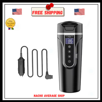 12V/24V Portable Electric Car Kettle 450ml Heating Cup Touch Screen Smart Mug
