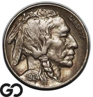 1924 Buffalo Nickel Well Struck, Choice AU Better Date