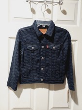 Nwt LEVI  Sl Classic Fit Trucker Denim Jean Jacket Printed Sz 6 Youth