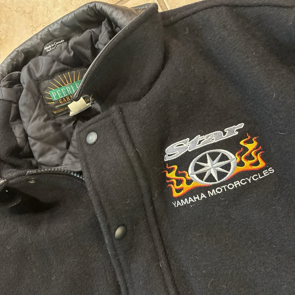 Abrigo Chaqueta Bombardero De Lana Yamaha Star Motocicletas Años 90 De Colección Para Mujer Talla Grande Foto 4 de 4