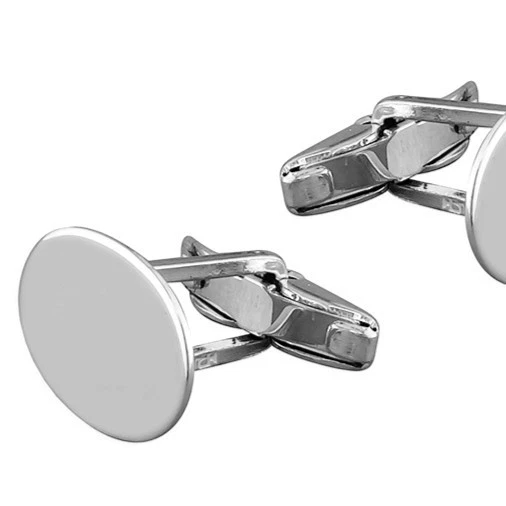 Set Di Gemelli In Argento Sterling Ovale 925 Marchiato Britannico - Immagine 2 di 4