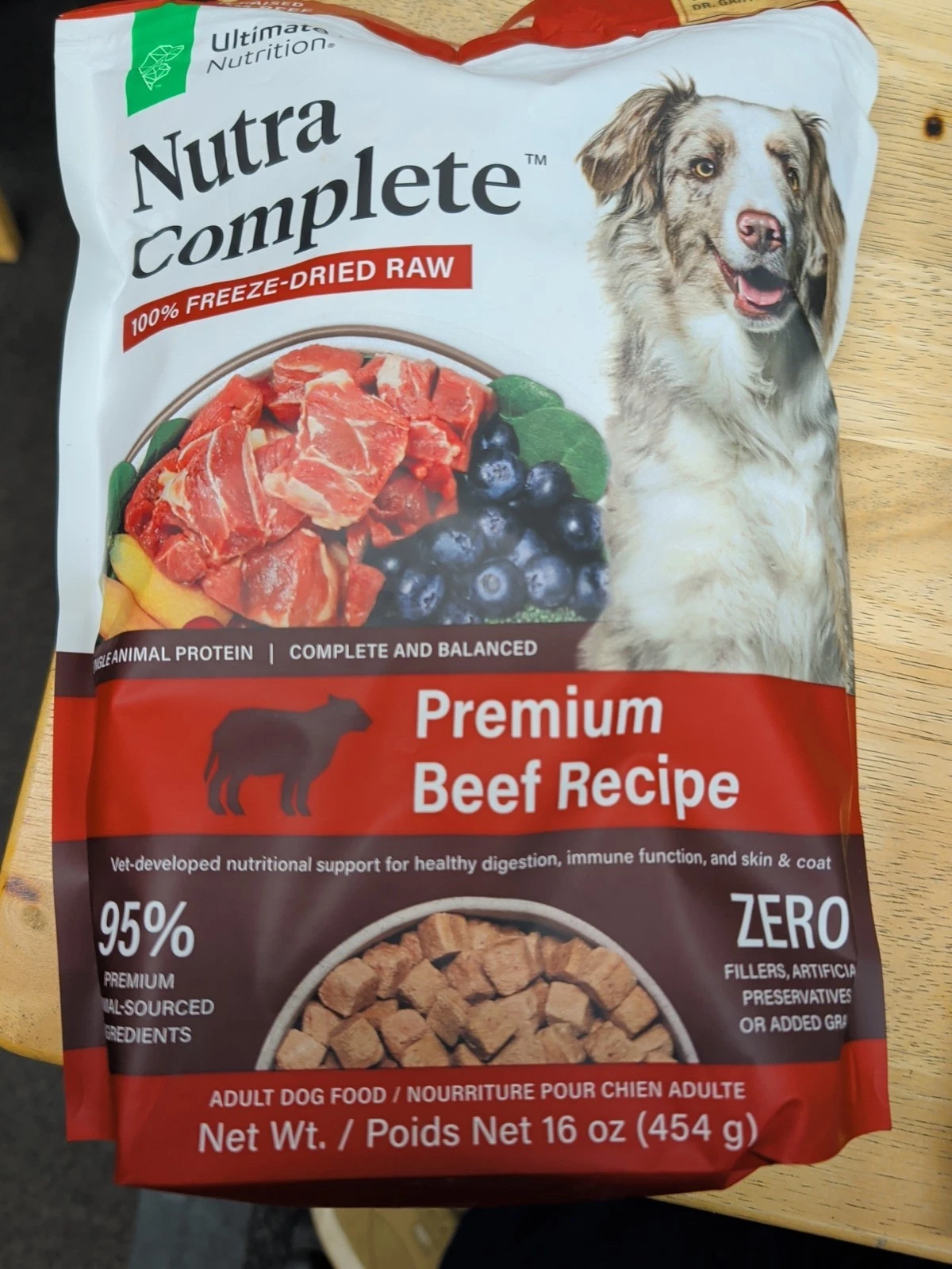 Ultimate Pet Nutrition Nutra Complete 100% Freeze Dried Raw Dog Food Beef Recipe