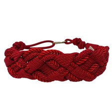 Vintage 80s Braided Woven Belt Sailor Knot Design Womens Sz XXS/XS Red Stretch