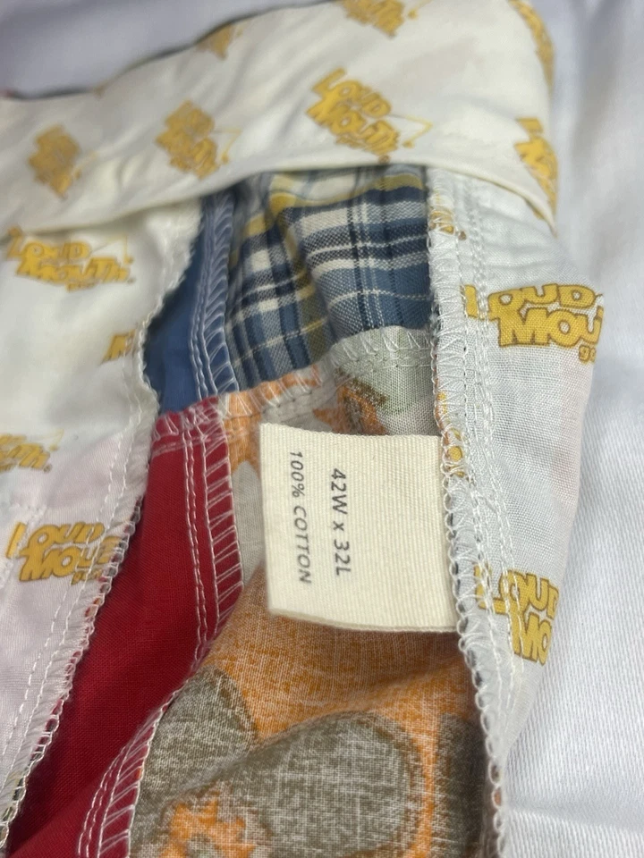 Pantalones de golf Loudmouth para hombre 42Wx32L retazos madras a cuadros pierna recta algodón Foto 3 de 4