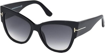 New Tom Ford Women's Cat Eye Sunglasses FT0371 01B Black 57mm