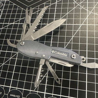 Columbia Multi Tool Gray & Silver 10 in 1 tool, Knife, Screwdriver, Corkscrew
