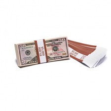5000 - Brown 5,000 Currency Straps - Self-Sealing Adhesive - Cash Money Bands